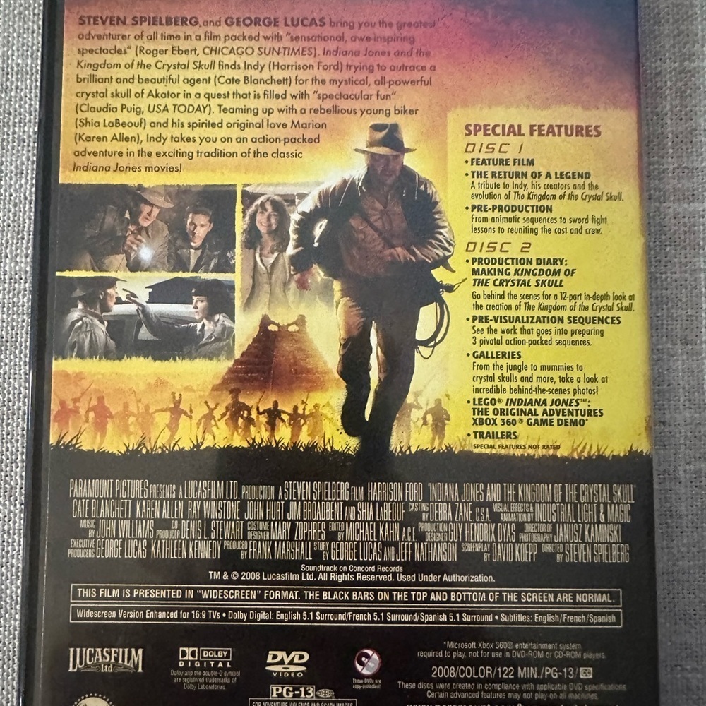 1981 - 2008 Indiana Jones The Complete Adventure Collection 4 DVD’s - Picture 10 of 12